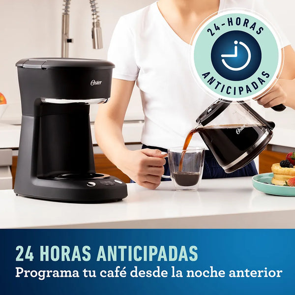 Cafetera programable Oster de 12 tazas BVSTDCP12B Negra 2118-210