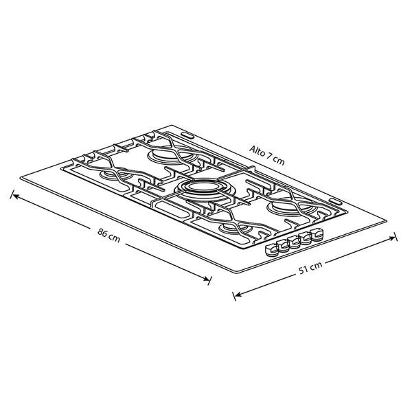 PARRILLA MOD.WP3550S INOX 36