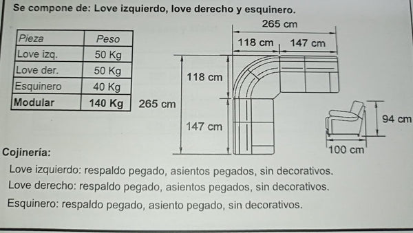 SALA LOMA ALTA MOD. MODULAR PHOENIX MONTANA CAFE