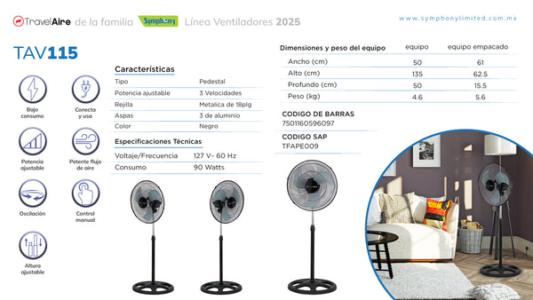 Ventilador Travel Aire TAV115 18