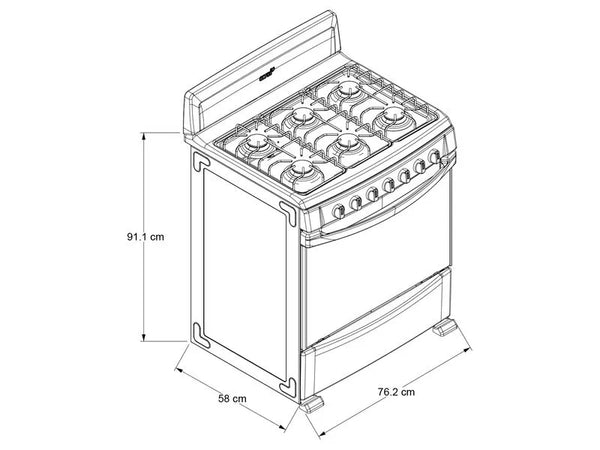 Estufa Acros 30″ AF5434D Plateada