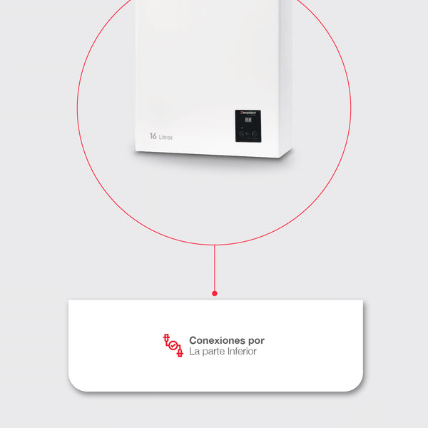 Calentador de Agua Instantáneo 16 Litros por Min Gas Natural 3 Servicios