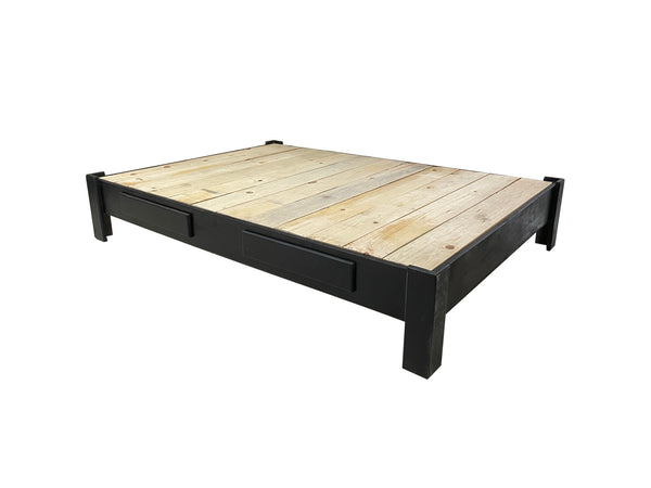 Base de madera Queen Size con Cajones color chocolate.