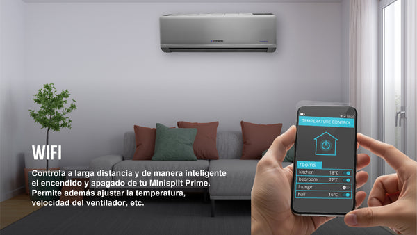 MINISPLIT PRIME 1 TONELADA INVERTER SEER 22  WIFI 220V MOD. CMPRN/EMPRN122-U3