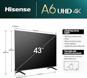 TELEVISOR HISENSE MOD. 43A6NV 43